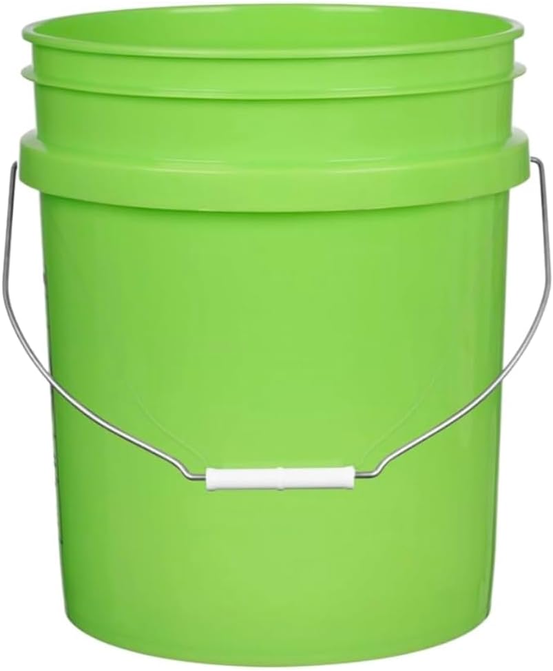 House Naturals 5 Gallon Premium HPDE Plastic Bucket - Made in USA Food Grade Storage Container, BPA Free All Purpose Pail (2, Lime)