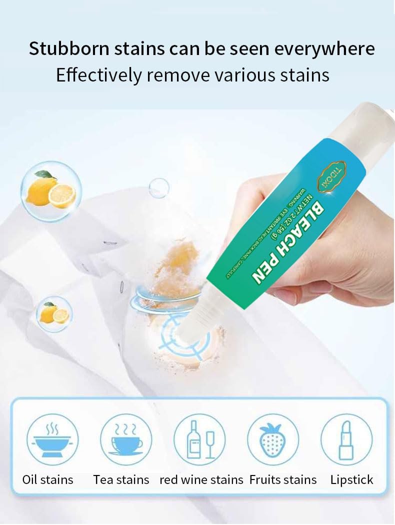 1PCS Tidoxi Bleach Pen,Bleach Pen for Clothing,Tidoxi Stain Remover Pen,Travel Size Toiletries,Travel Essentials,Travel Accessories,Lnstantly Remove Stains