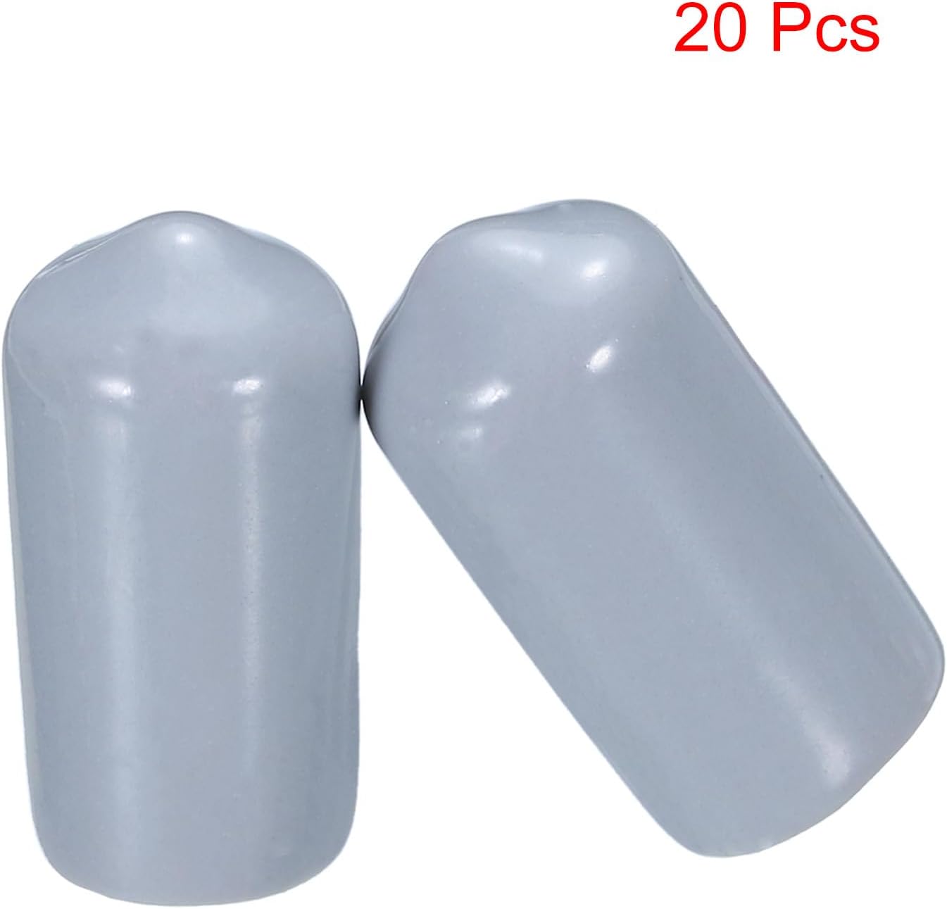uxcell 20pcs Rubber End Caps 10mm(3/8") ID Vinyl PVC Round Tube Bolt Cap Cover Screw Thread Protectors Grey