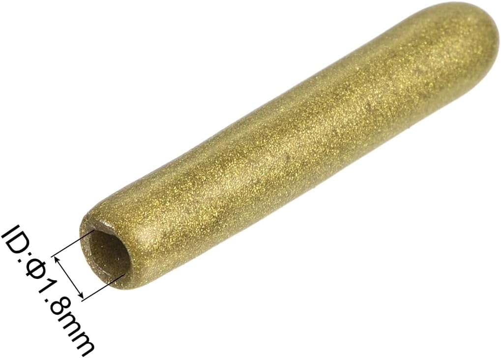 uxcell 20pcs Rubber End Caps 1/14"(1.8mm) ID Vinyl Round Tube Bolt Cap Cover Thread Protectors Gold