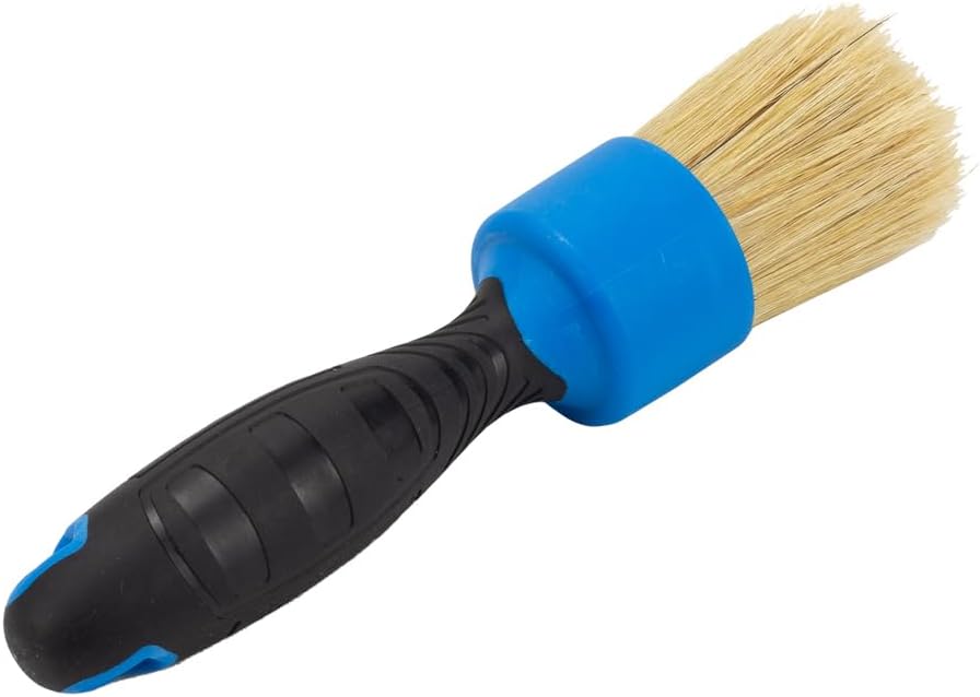 Maxshine Universal Blue 100% Boar's Hair or Mixed Bristle Stubby Detailing Brush – Premium Detail Brush for Interior & Exterior – Ideal for Wheels, Engines, Air Vents & Trim Cleaning