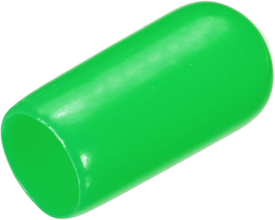 uxcell 20pcs Rubber End Caps 6mm(1/4") ID Vinyl PVC Round Tube Bolt Cap Cover Screw Thread Protectors Green