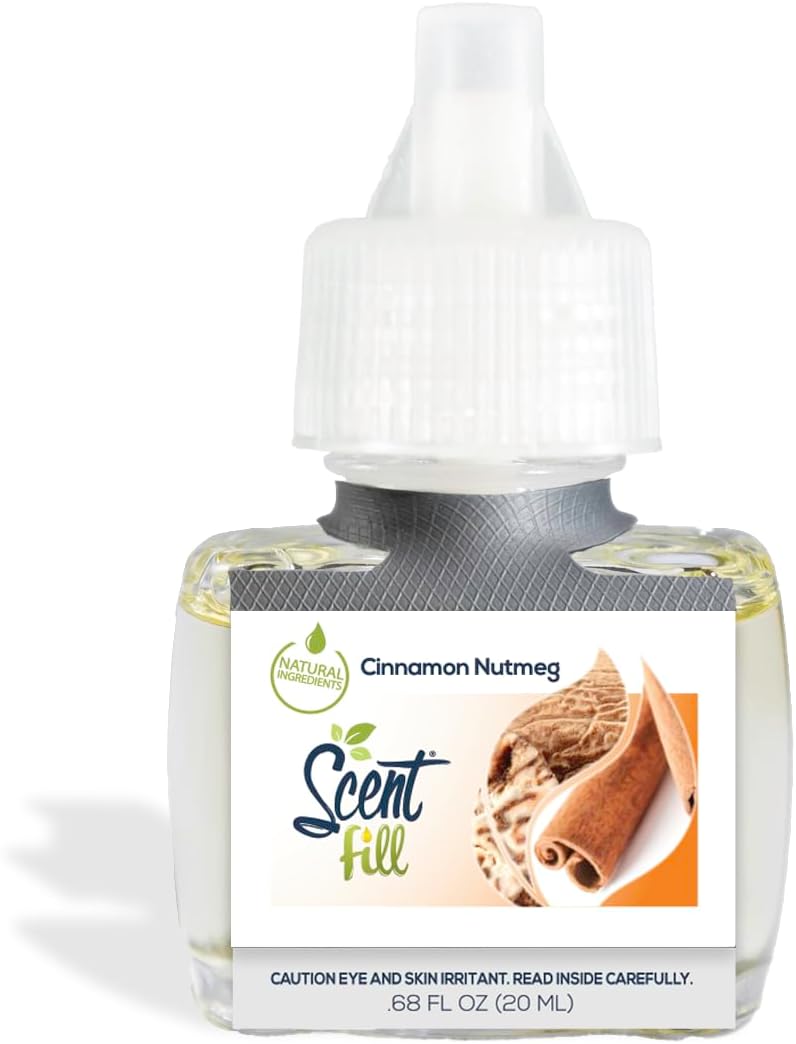 Scent Fill Sweet & Spicy Cinnamon Nutmeg Plug in Air Freshener, 4 Scented Oil Refills