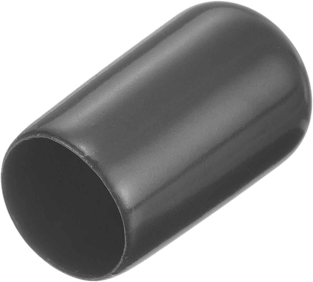 uxcell 20pcs Rubber End Caps 10.5mm ID Vinyl Round Tube Bolt Cap Cover Thread Protectors Dark Grey