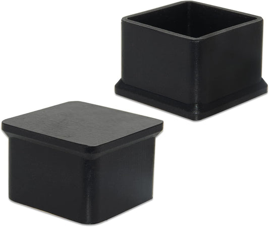 Flyshop Durable Non-Marking Silicone Chair Leg Caps Tips Floor Protectors Square Furniture Table Leg Covers, 20pcs, Black, 50 mm x 50 mm, 2" x 2"