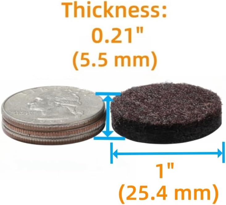 Furnigear Felt Furniture Pads for Hardwood Floors - Self Adhesive Chair Felt Pad, Floor Protector for Furniture Feet, Furniture Sliders Moving Furniture Smoothly, Anti Scratch 108 Pcs 1" Round Brown