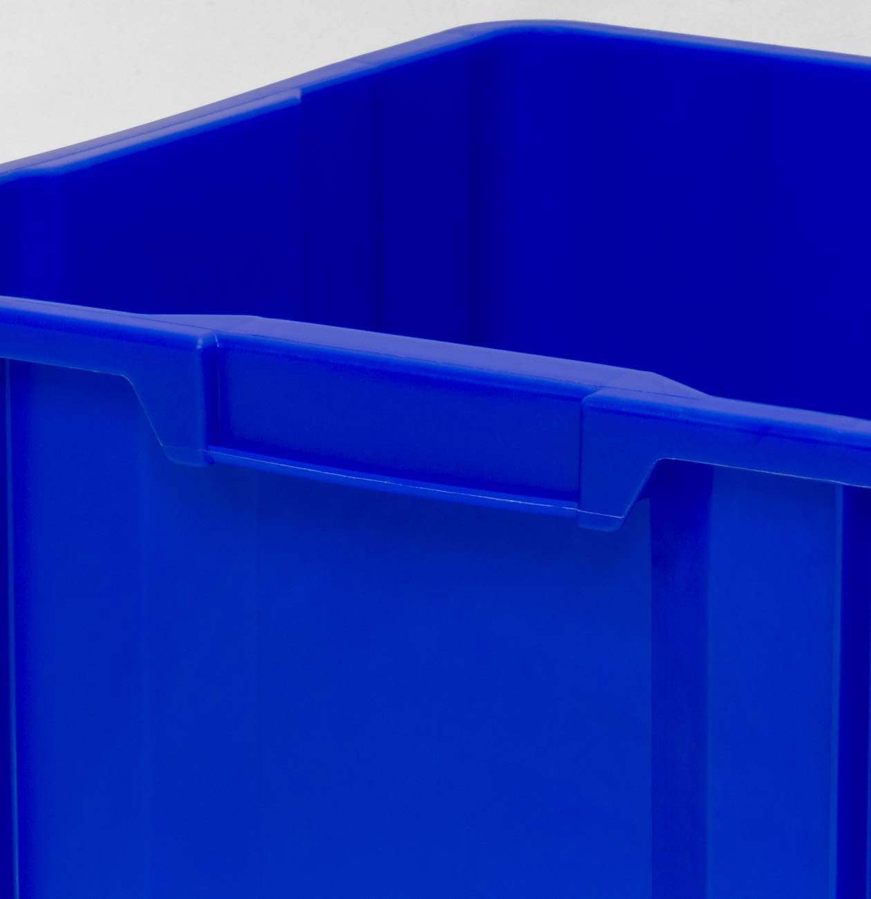 Commercial Industrial Heavy Duty Stackable Open-Front Recycling Bin Box Containers, 12 Gallon, 2 Pack, Blue