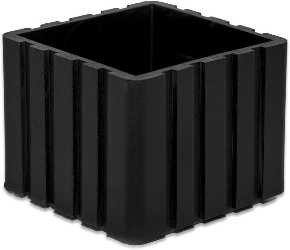 Flyshop Anti-Skid Non-Marking Synthetic Rubber Patio Chair Table Leg Caps Square Furniture Covers 20pcs, Black, 50 mm x 50 mm, 2" x 2"