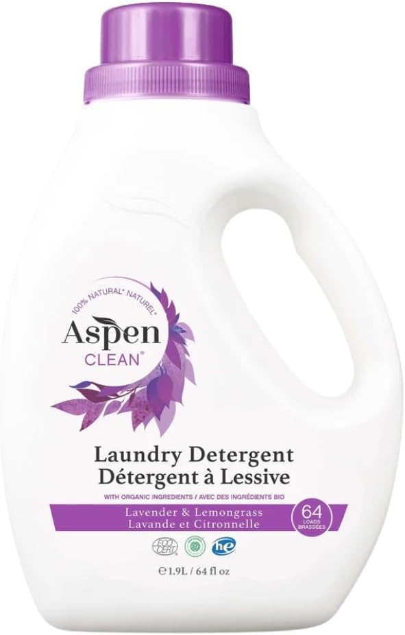 Natural Laundry Detergent Lavender & Lemongrass - 100% Natural, Organic, HE Liquid Laundry Detergent - Vegan, Cruelty-Free, Biodegradable - Safe for Babies, Pets & Kids - EWG Certified