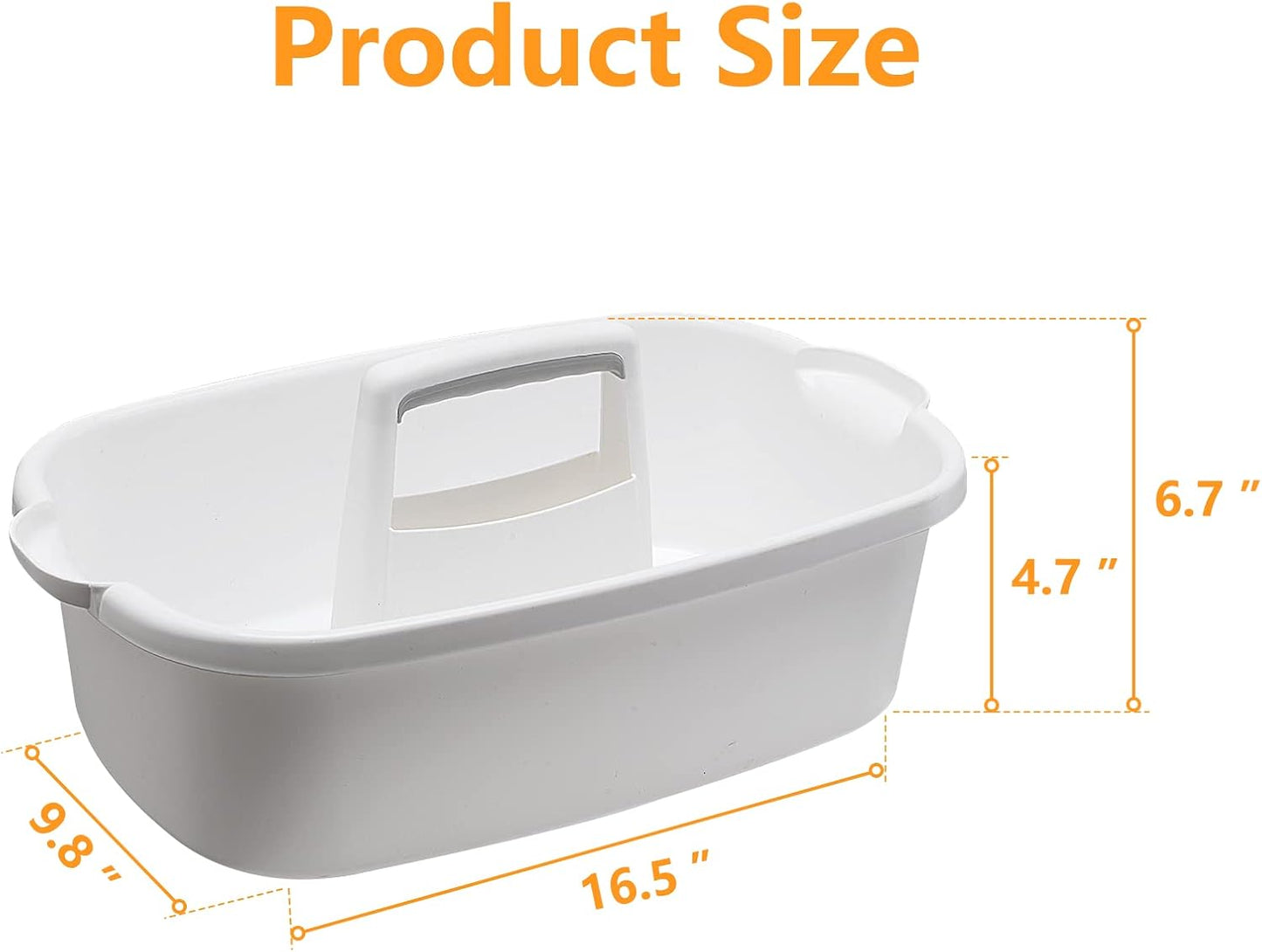 2 Pack Multi-Purpose Plastic Cleaning Caddy with Handle, Shower Caddy Organizer/Storage Basket/Totes Portable for Bathroom Supplies, Cleaning Products, Under Sink Tool. (grey+white)