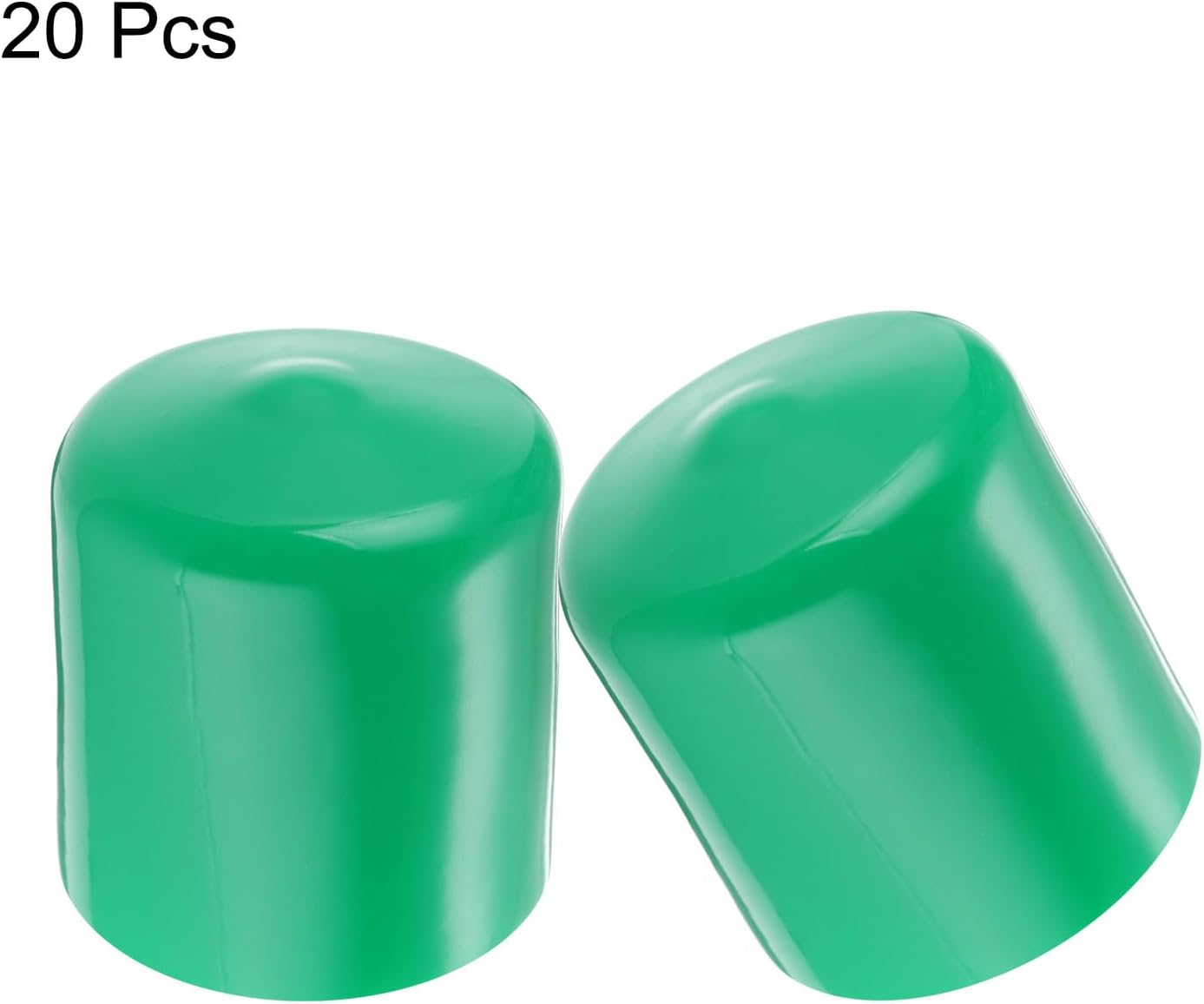 uxcell 20pcs Rubber End Caps 39mm(1 1/2") ID Vinyl PVC Round Tube Bolt Cap Cover Screw Thread Protectors Dark Green