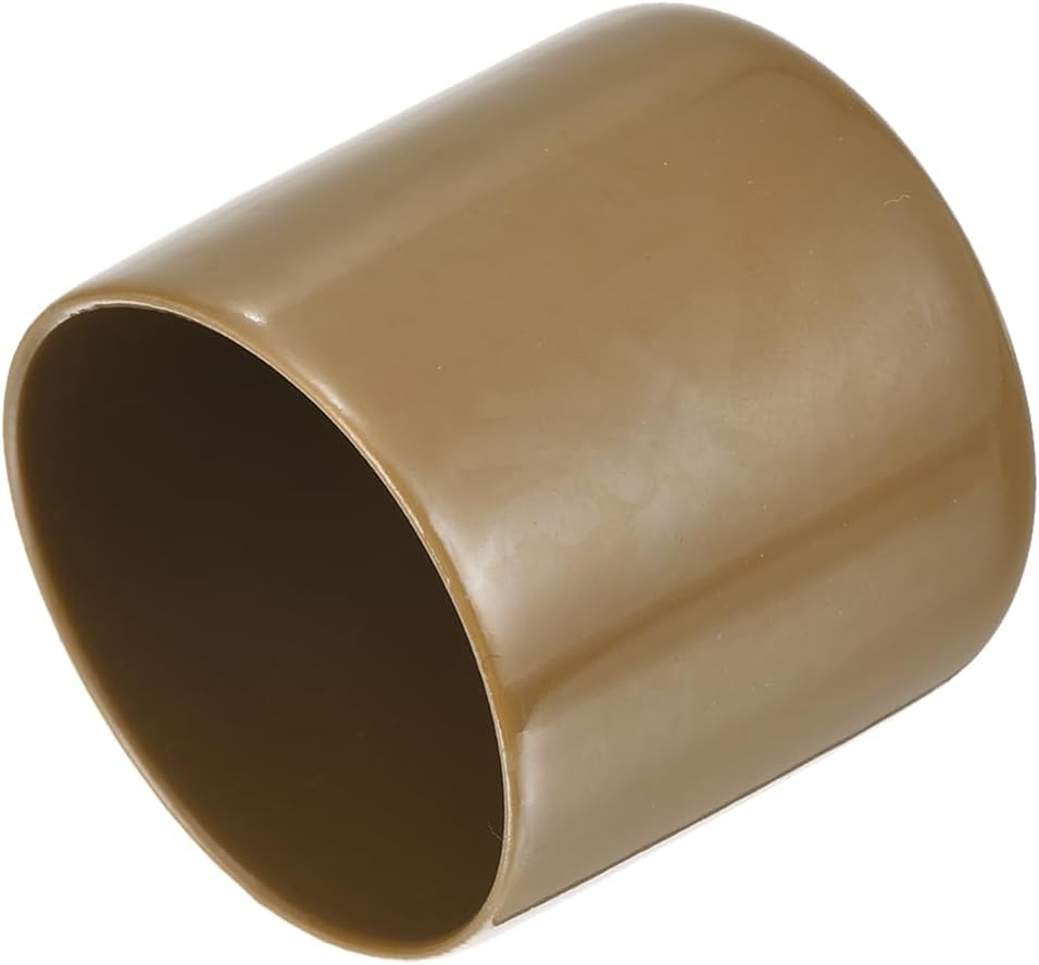 uxcell 20pcs Rubber End Caps 41mm(1 5/8") ID Vinyl PVC Round Tube Bolt Cap Cover Screw Thread Protectors Light Brown