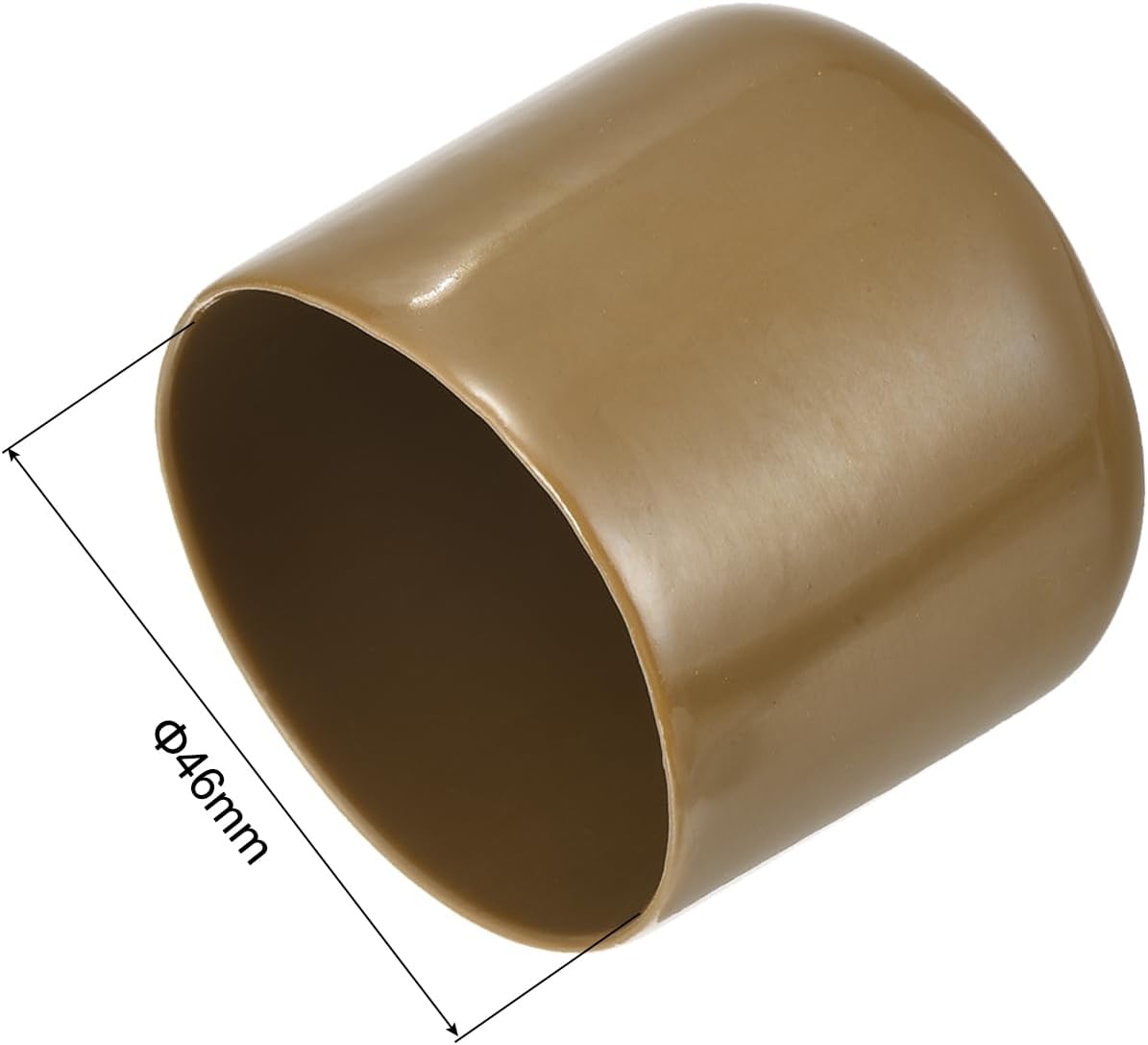 uxcell 20pcs Rubber End Caps 46mm ID Vinyl PVC Round Tube Bolt Cap Cover Screw Thread Protectors Light Brown