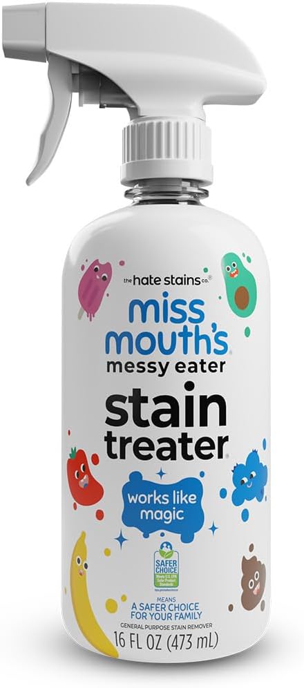Miss Mouth's Messy Eater Stain Treater Spray - 16oz Stain Remover - Newborn & Baby Essentials - No Dry Cleaning Food, Grease, Coffee Off Laundry, Underwear, Fabric