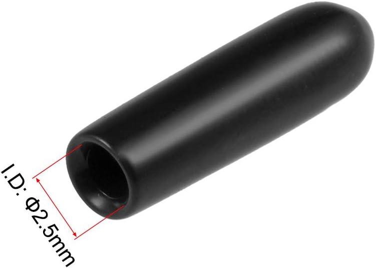 uxcell 20pcs Rubber End Caps 2.5mm ID Vinyl Round Tube Bolt Cap Cover Thread Protectors Black