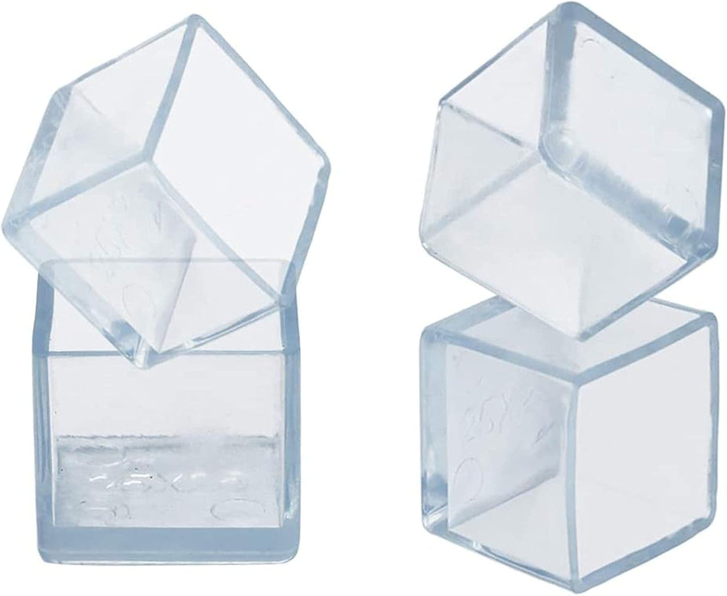 16 Pcs Transparent Square Anti-Slip Rubber Leg Tips Chair Leg Caps Furniture Floor Protectors Chair Table Bar Stool Leg Covers Furniture Leg Cube Feet 0.79 Inch x 0.79 Inch (20 x 20mm)