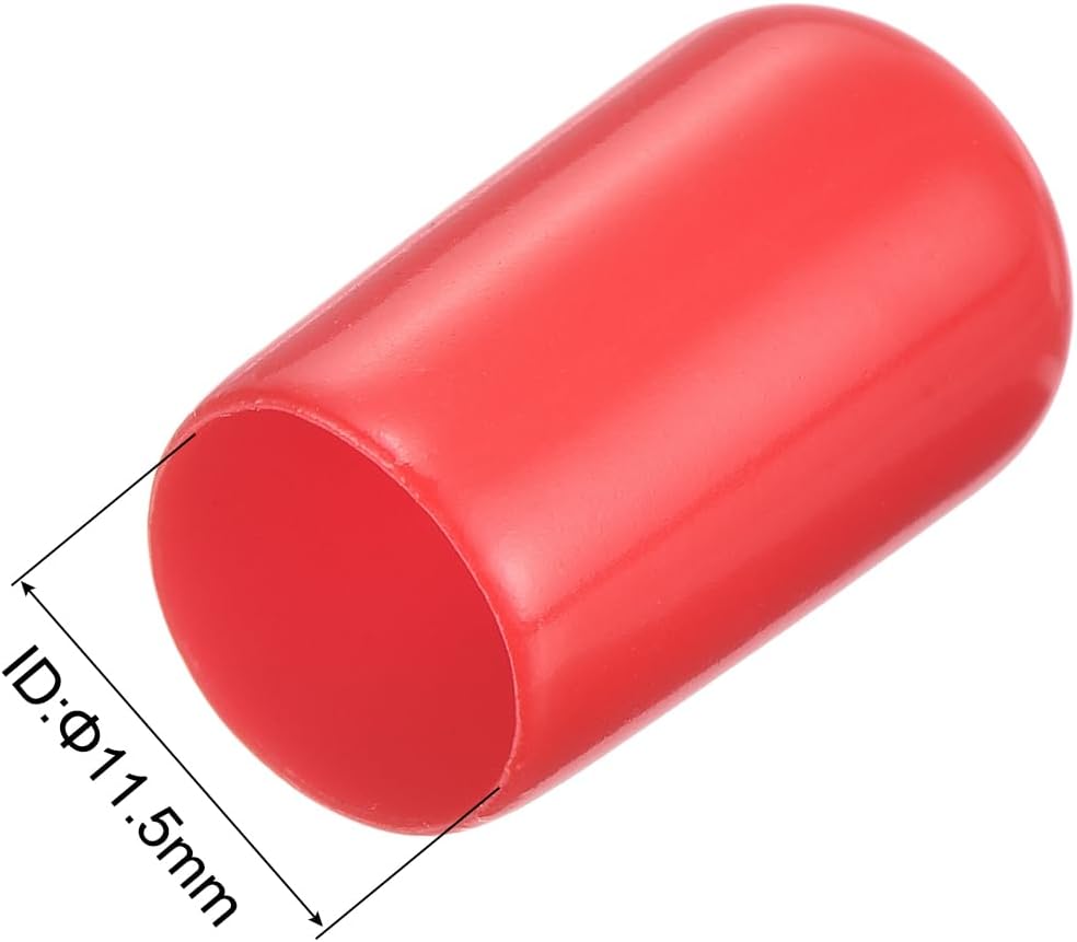 uxcell 20pcs Rubber End Caps 11.5mm ID Vinyl Round Tube Bolt Cap Cover Thread Protectors Red