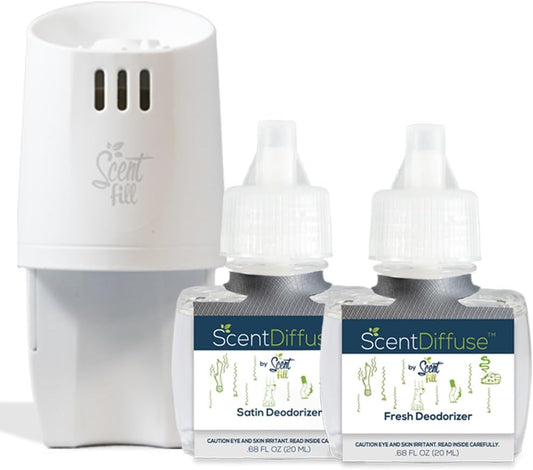 ScentDiffuse Deodorizing Starter Kit, 2 Refills + Diffuser