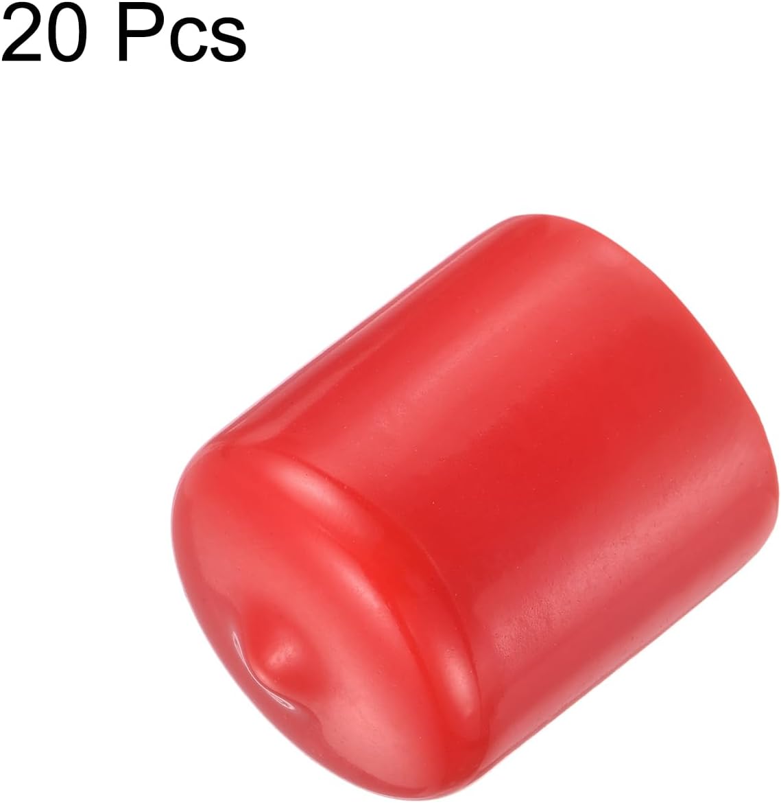 uxcell 20pcs Rubber End Caps 22mm ID Vinyl Round Tube Bolt Cap Cover Thread Protectors Red