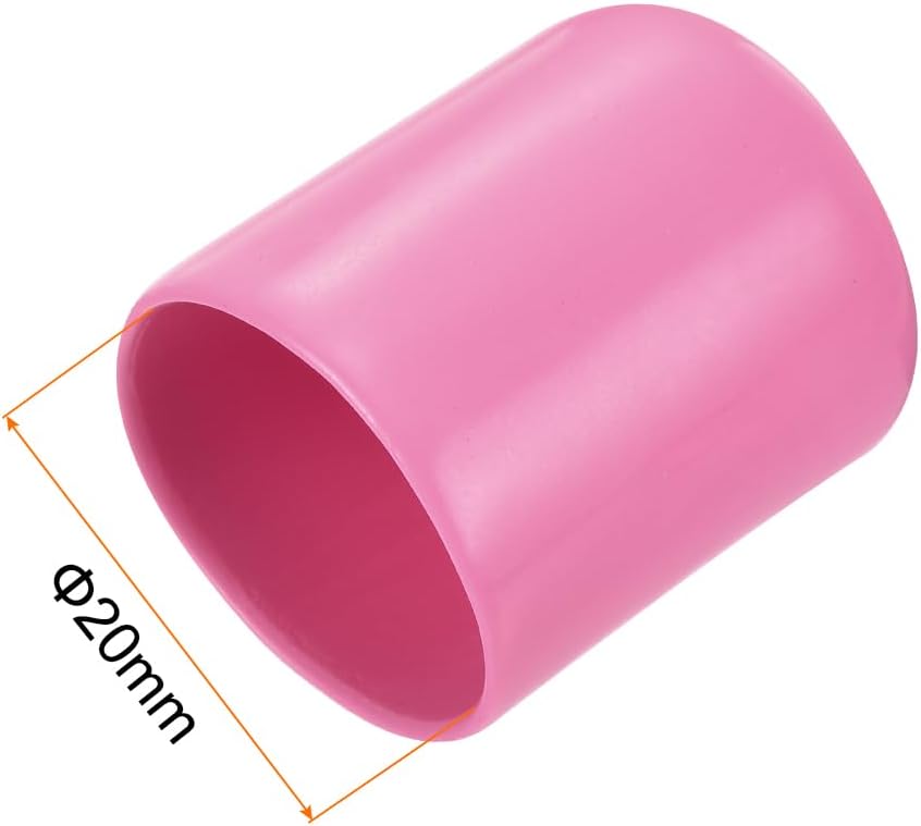 uxcell 20pcs Rubber End Caps 20mm ID Vinyl PVC Round Tube Bolt Cap Cover Screw Thread Protectors Pink