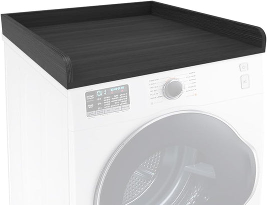 Washer Dryer Countertop Only,Edge Rails-27.5" Depth*27.5" Width Laundry Room Organization,High-Adhesion Non-Slip Protective Layer,with Edge Rails (Black)