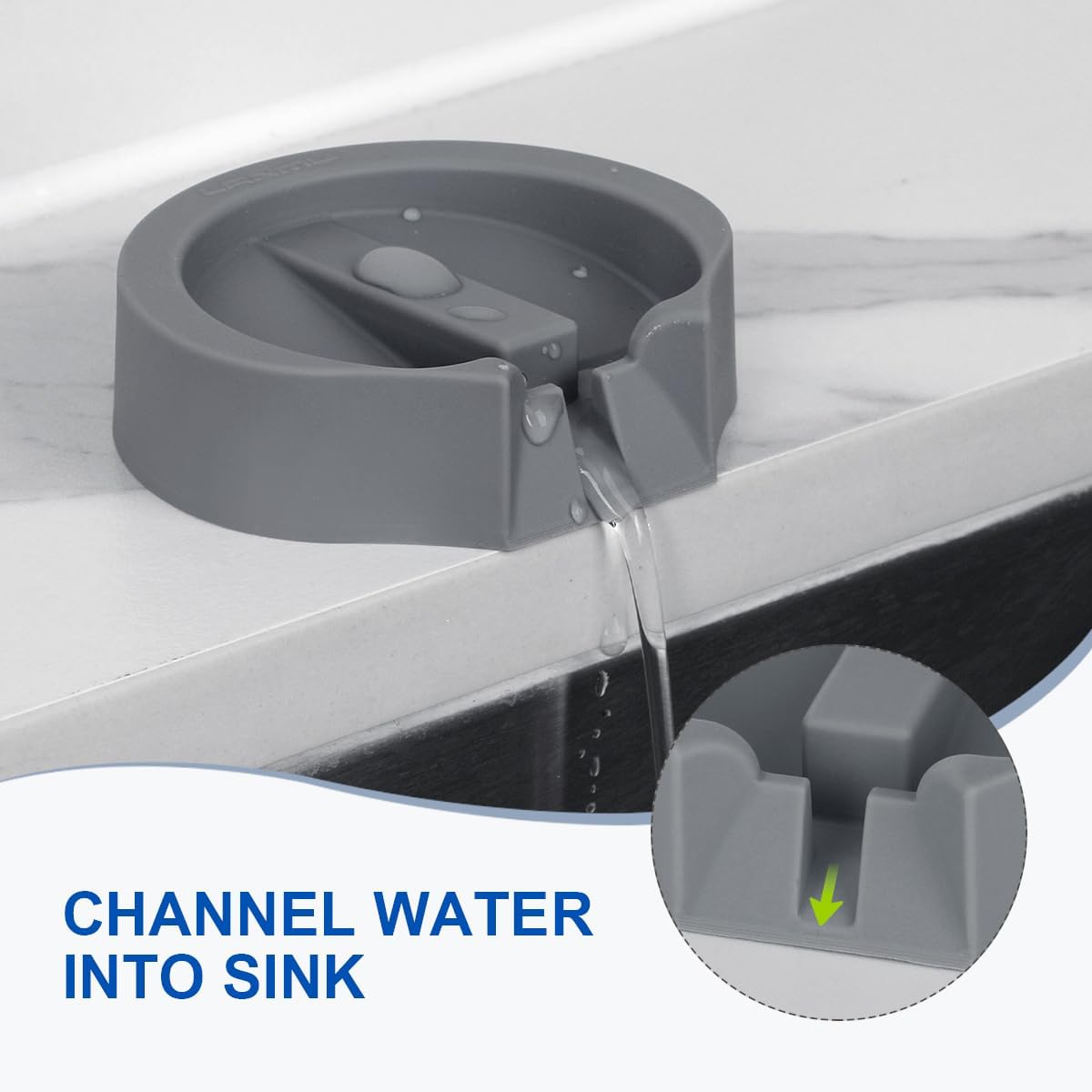 LANMU Dish Wand Holder Compatible with OXO Soap Dispensing Scrub Brush (New Version), Silicone Self-Adhesive Dishwand Caddy with Drain Spout for Quick Drying, Ideal for Kitchen Sink Counter Storage