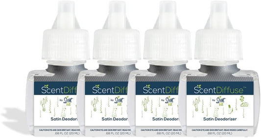 Scent Fill Satin Deodorizer Plug in Air Freshener, 4 Scented Oil Refills