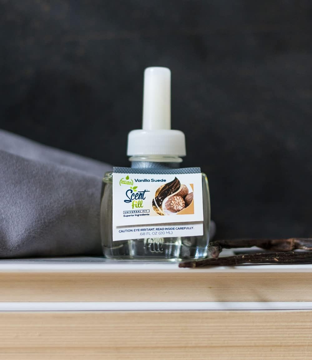 Scent Fill Vanilla Suede Plug in Air Freshener Refills, 4 Scented Oil Refills