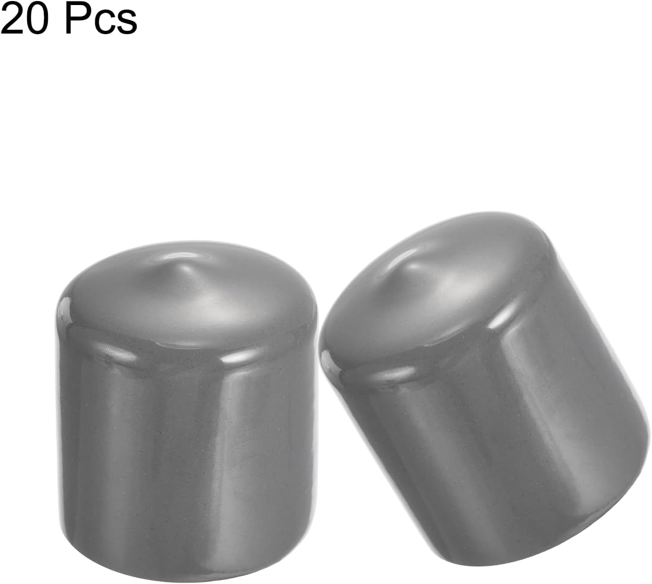uxcell 20pcs Rubber End Caps 30mm ID Vinyl Cap Cover Screw Protectors Dark Grey