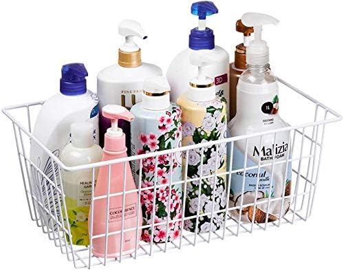 Slideep Farmhouse Freezer Baskets Organizer Storage Bins Large Organizer Baskets for Storage, Office, Bathroom, Pantry Organization Storage Bins Rack with Handles 6 Pack