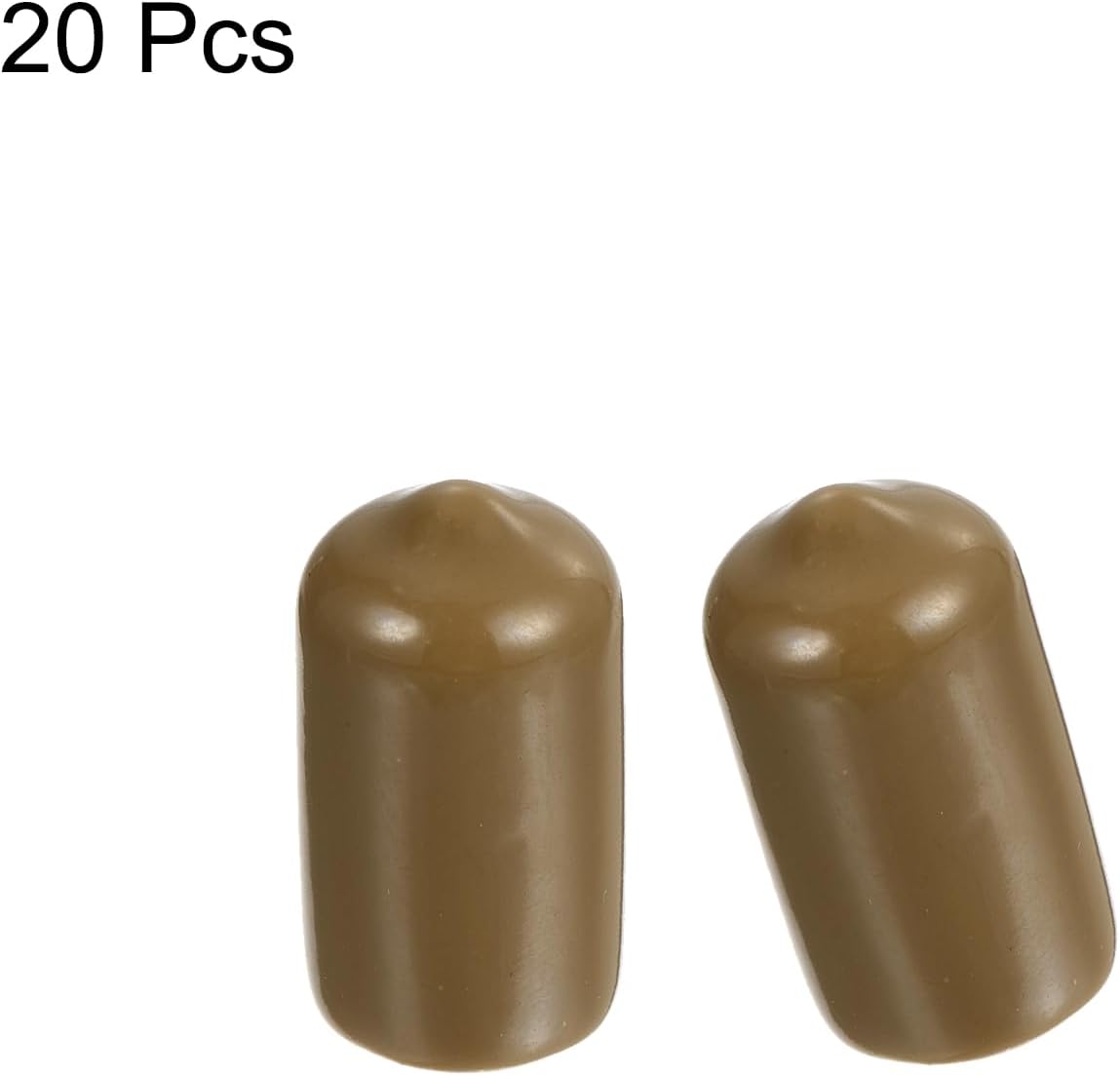 uxcell 20pcs Rubber End Caps 11mm ID Vinyl PVC Round Tube Bolt Cap Cover Screw Thread Protectors Light Brown