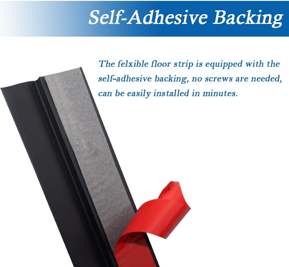 Floor Transition Strip Self Adhesive Carpet & Flooring Transitions Edging Trim Strip PVC Threshold Transitions Suitable for Threshold Height Less Than 10mm (6.56Ft, Black)