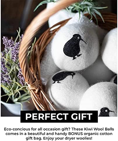 Wool Dryer Balls XL, 100% New Zealand Organic Wool - Reusable Natural Fabric Softener for Laundry, Dryer Sheets Alternative - Prevent Wrinkles and Anti Static (Black, 6-Pack)