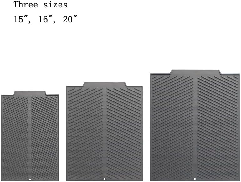 Silicone Dish Draining Mat, Eco Friendly Dish Drying Mat Kitchen Counter Anti-Skid and Heat Insulation Pad, Sink Drainer Mat with Dense Drainage Grooves (M (17"×13"))