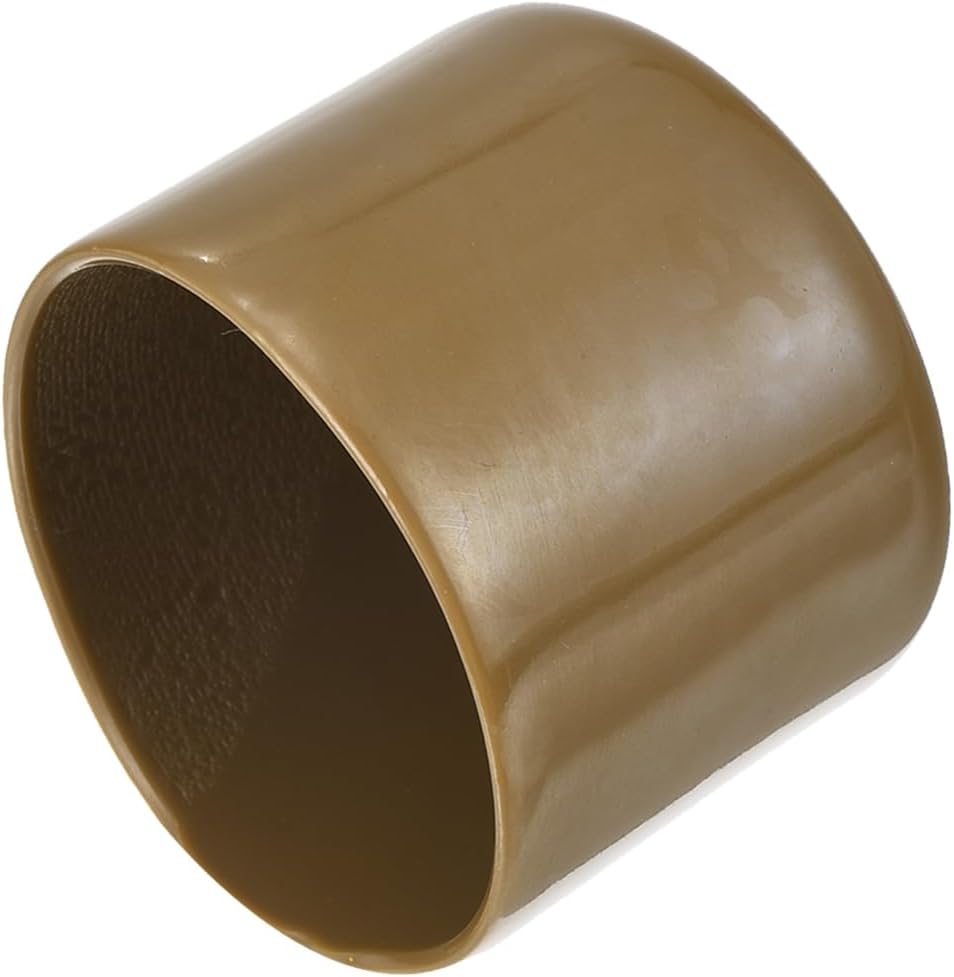 uxcell 20pcs Rubber End Caps 37mm ID Vinyl PVC Round Tube Bolt Cap Cover Screw Thread Protectors Light Brown