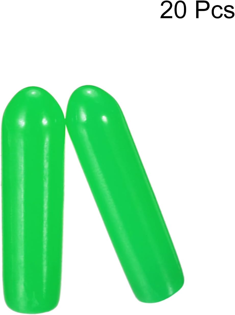 uxcell 20pcs Rubber End Caps 2mm ID Vinyl PVC Round Tube Bolt Cap Cover Screw Thread Protectors Green
