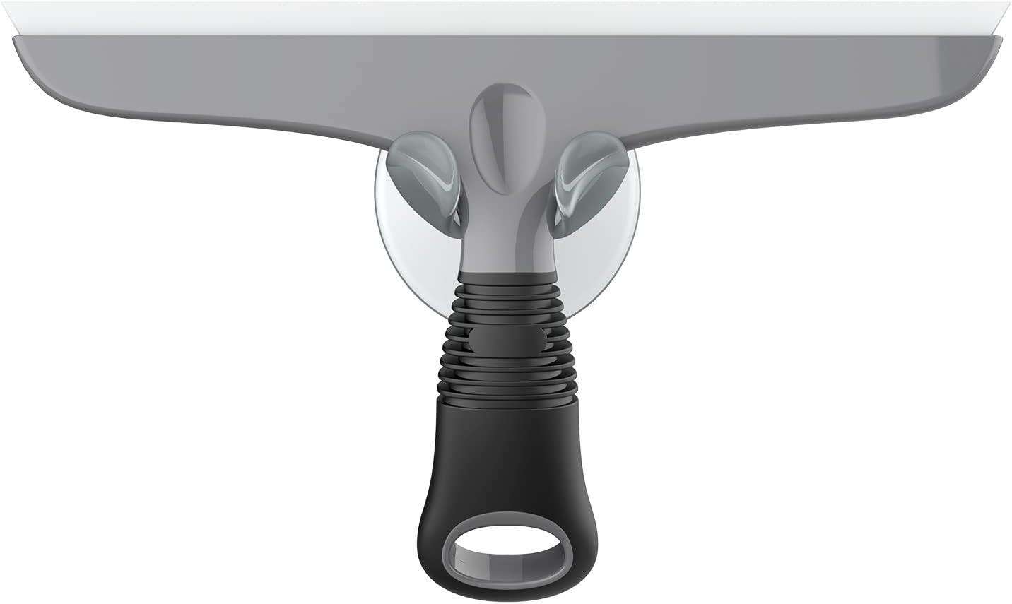 MR.SIGA Multi-Purpose Silicon Squeegee for Window, Glass, Shower Door, Car Windshield, Heavy Duty Window Scrubber, Includes Suction Hook, 10 inch, Gray & Black, 1 Pack