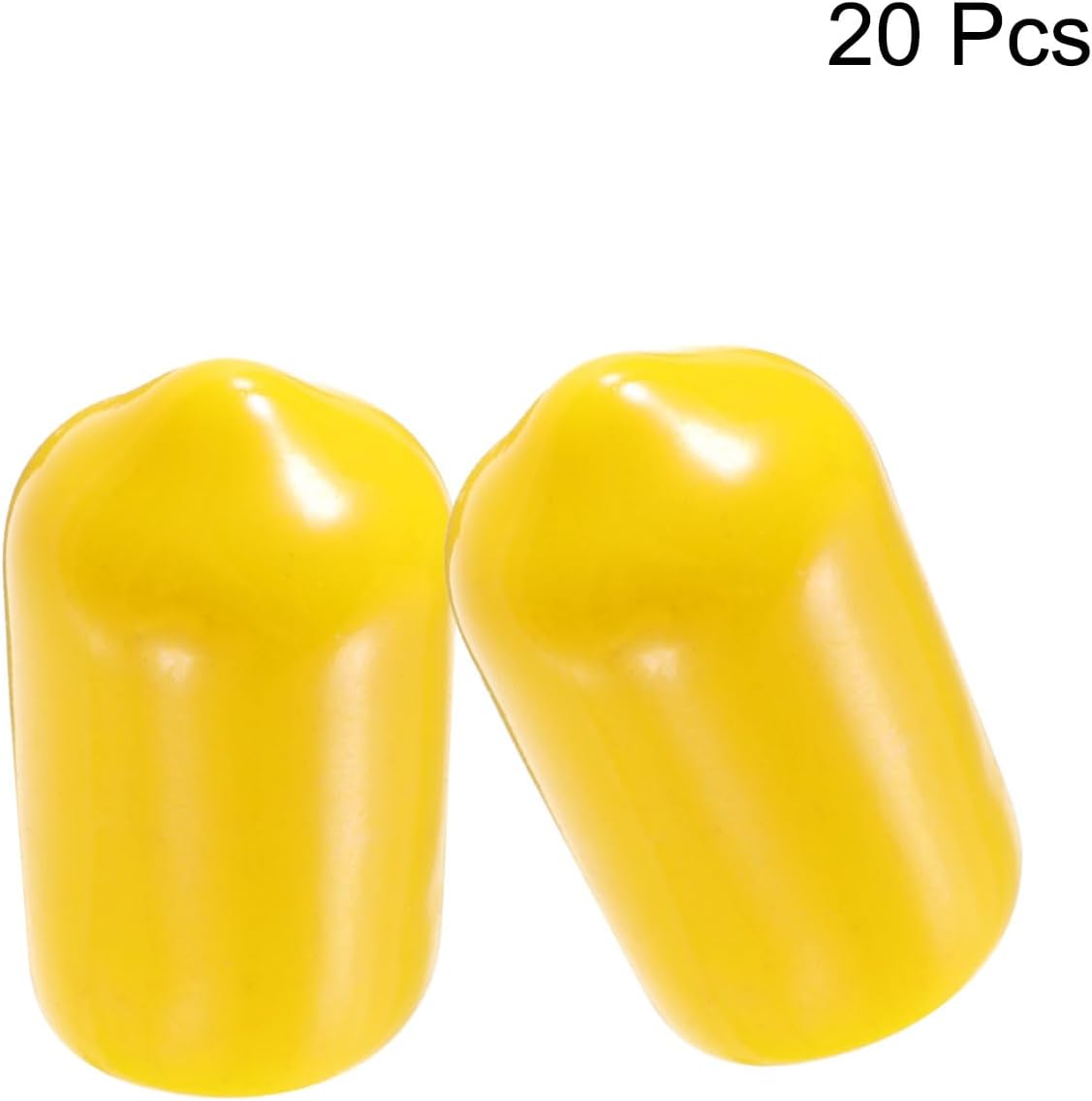 uxcell 20pcs Rubber End Caps 9mm ID Vinyl PVC Round Tube Bolt Cap Cover Screw Thread Protectors Yellow