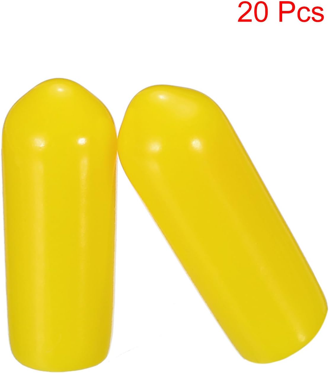 uxcell 20pcs Rubber End Caps 5mm(3/16") ID Vinyl PVC Round Tube Bolt Cap Cover Screw Thread Protectors Yellow