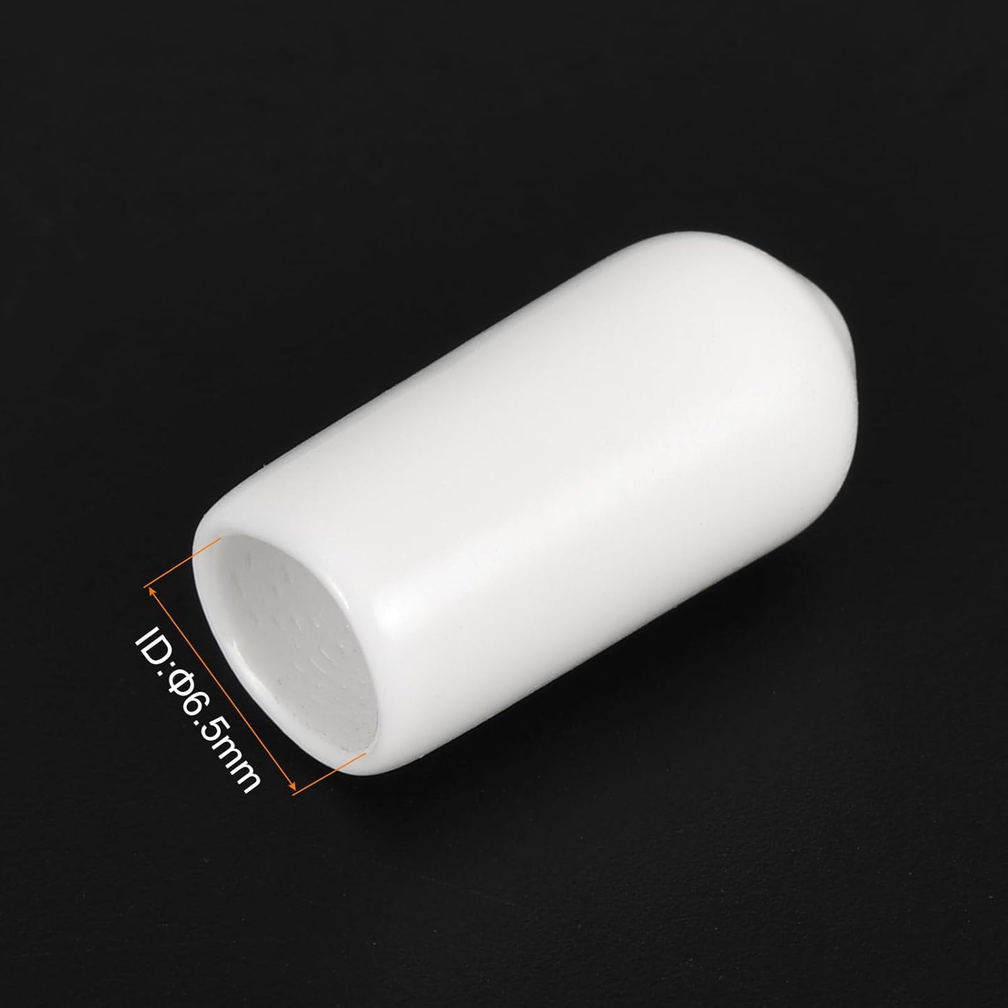 uxcell 20pcs Rubber End Caps 6.5mm ID Vinyl Round End Cap Cover Screw Thread Protectors White