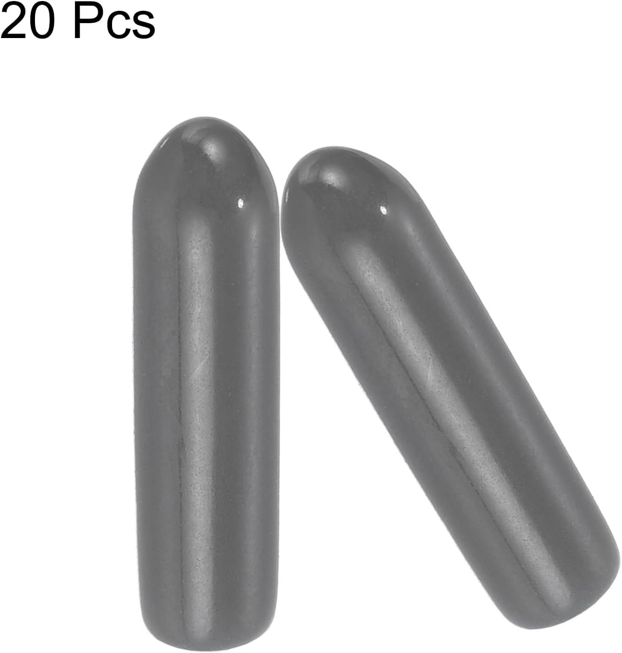 uxcell 20pcs Rubber End Caps 3mm(1/8") ID Vinyl PVC Round Tube Bolt Cap Cover Screw Thread Protectors Dark Grey