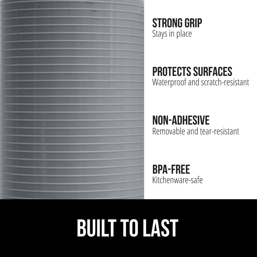 GORILLA GRIP DuraGuard Shelf Liner, 20x30 Non-Adhesive Cabinet Liners for Kitchen Drawers, Shelves, Refrigerator, Pantry Storage, Bathroom Closet, Durable Waterproof BPA Free Ribbed Plastic, Gray