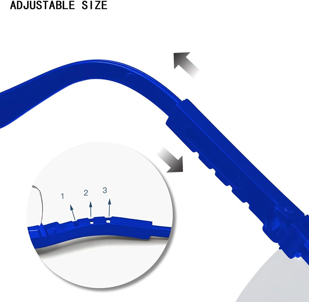 Safety Glasses, 5PCS Adjustable Wide-Vision Protective Glasses, Lightweight Fog-Proof Safety Goggles