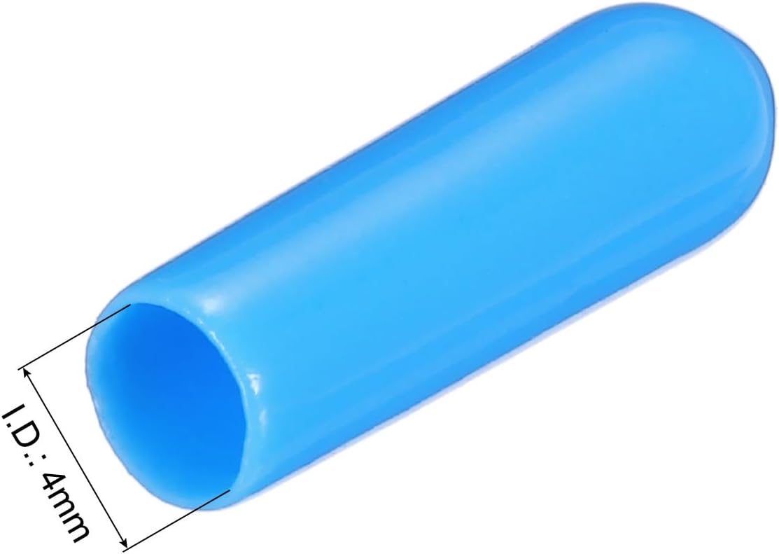 uxcell 20pcs Rubber End Caps 4mm(0.2") ID Vinyl PVC Round Tube Bolt Cap Cover Screw Thread Protectors,Light Blue