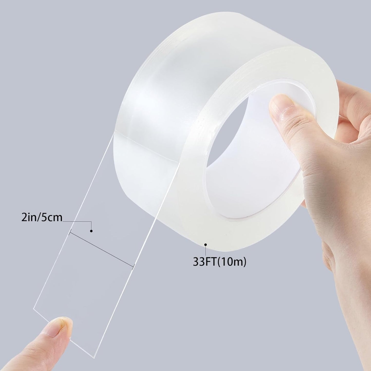 Transparent Window Weather Sealing Tape 2inch*33ft Weather Stripping Residue-Free Clear Window Insulation Tape for Doors Windows and Shower Glass Gaps