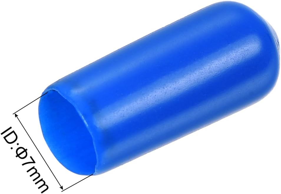 uxcell 20pcs Rubber End Caps 7mm ID Vinyl PVC Round Tube Bolt Cap Cover Screw Thread Protectors Blue