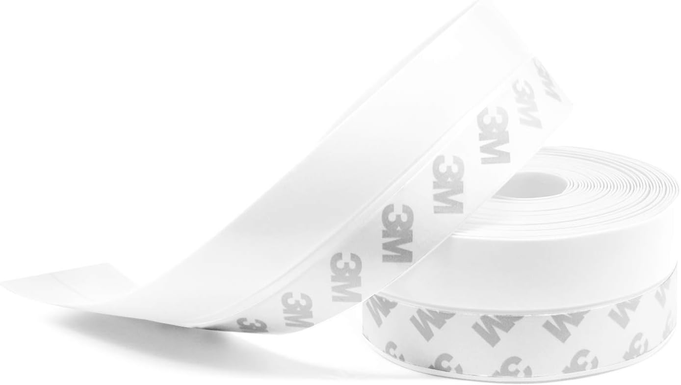 TAROSE Weather Stripping, 33 Feet Silicone Door Seal, White, 35MM