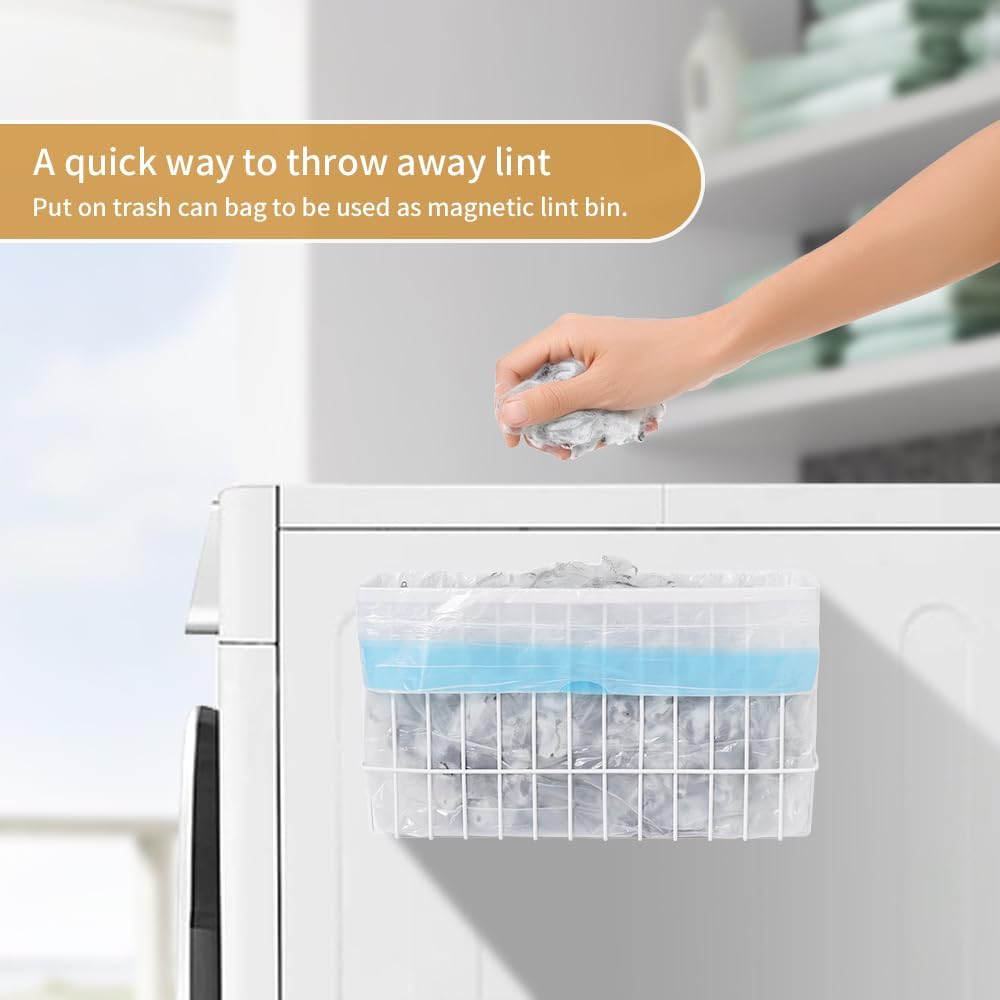 Magnetic Dryer Ball Holder for Laundry Room Organization and Storage, Magnetic Lint Bin for Laundry Room, Iron Dryer Ball Container for Laundry Room Storage (No Balls)