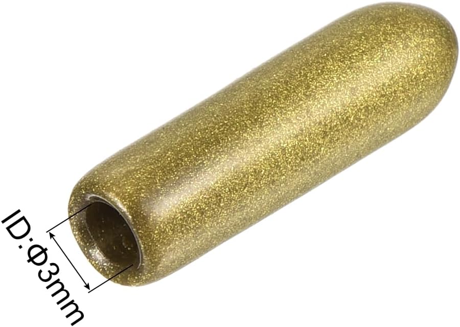 uxcell 20pcs Rubber End Caps 1/8"(3mm) ID Vinyl Round Tube Bolt Cap Cover Thread Protectors Gold