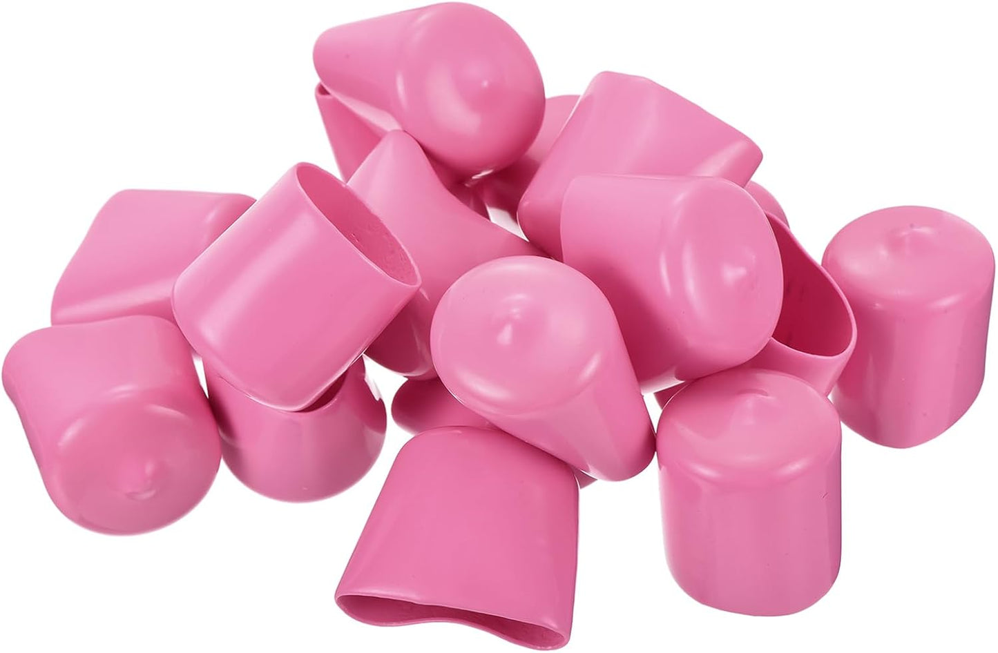 uxcell 20pcs Rubber End Caps 24mm ID Vinyl PVC Round Tube Bolt Cap Cover Screw Thread Protectors Pink